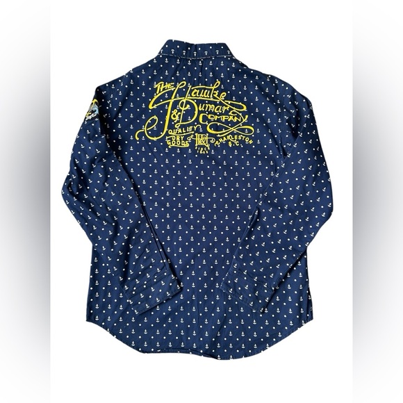 Hawke & Dumar Navy Anchor Men’s Button Fown Shirt NWOT XL - Picture 5 of 10